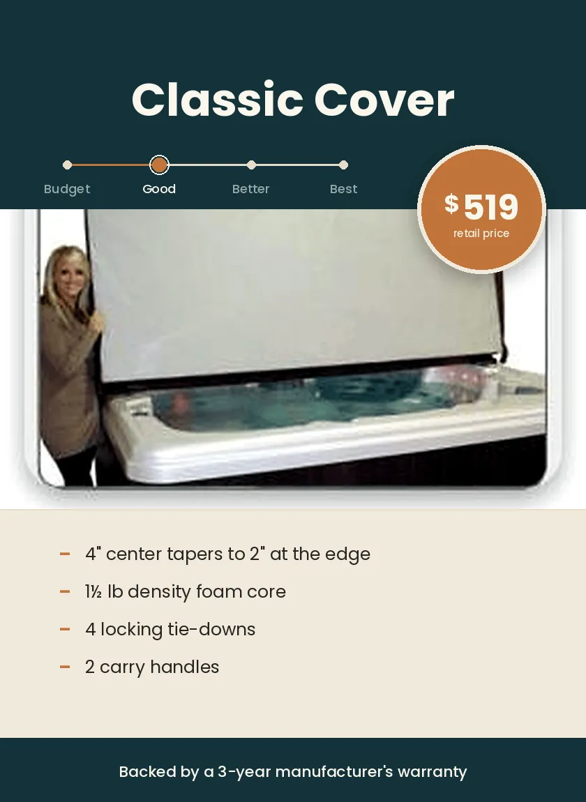 Classic Hot Tub Cover with good heat retention